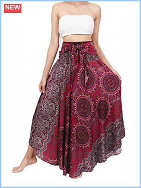Women's Long Bohemian Gypsy Boho Hippie Skirt Rayon Elastic Waist